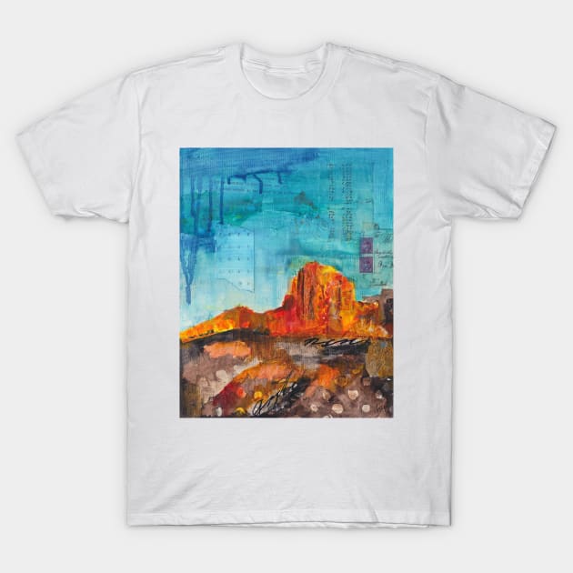 Red rock desert mixed media painting T-Shirt by kittyvdheuvel